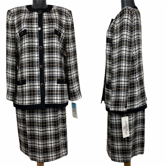 Oleg Cassini Wool Blend Blazer/Skirt Set Size 16 - Picture 2 of 16